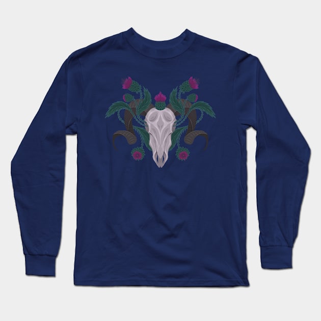 Ram skull Long Sleeve T-Shirt by Veleri